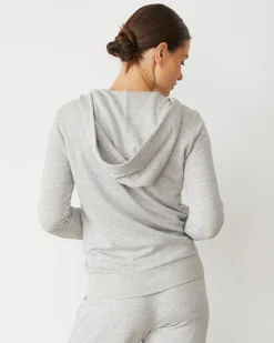 MONROW Softfleece Zip Up Hoody HEATHERGREY Sale